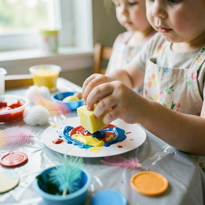 Kolorowe wielkanocne jajeczka — prosta praca plastyczna dla maluszków