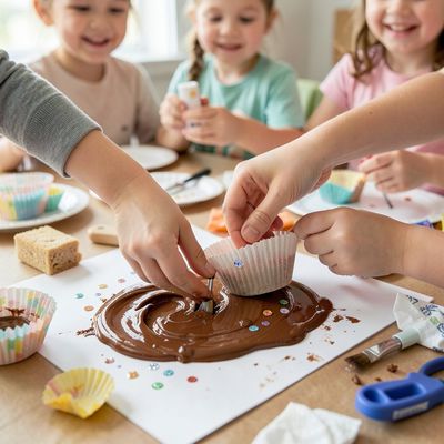 Dzień Czekolady — czekoladowe pralinki w formie kolażu