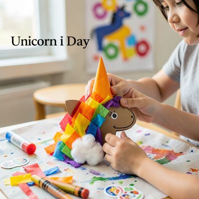 Dzień Jednorożca — tęczowy kolaż