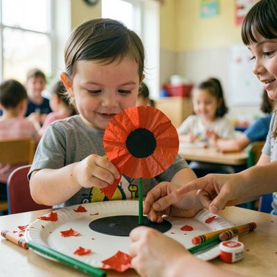 Kwiatek Pamięci — plastyczne zajęcia z okazji Międzynarodowego Dnia Kombatanta