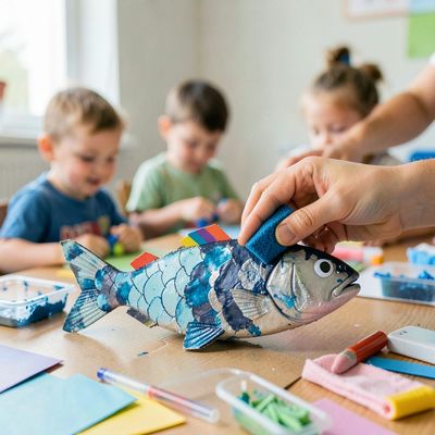 Światowy Dzień Tuńczyka – kolorowy tuńczyk z odbitek