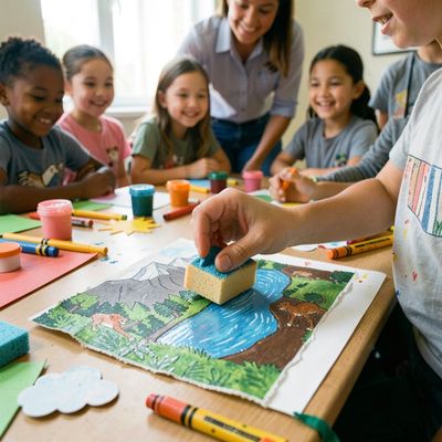 Kolorowy krajobraz Parku Narodowego