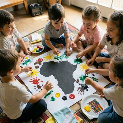 Kolorowa Afryka – paluszkowe malowanie