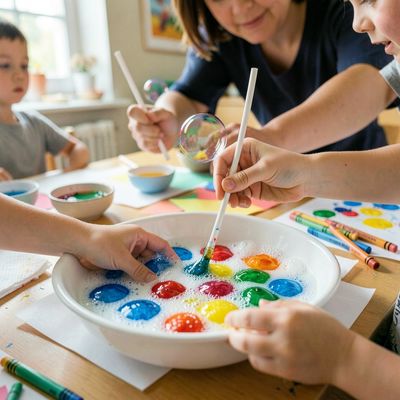 Kolorowe bańki — plastyczne obchody Międzynarodowego Dnia Płynów do Mycia Naczyń