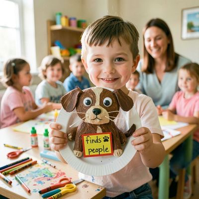 Międzynarodowy Dzień Psa Ratowniczego — papierowy psi przyjaciel