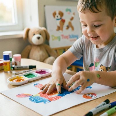Mały przyjaciel — plakacik z pieskiem (Ogólnopolski Dzień Dogoterapii)