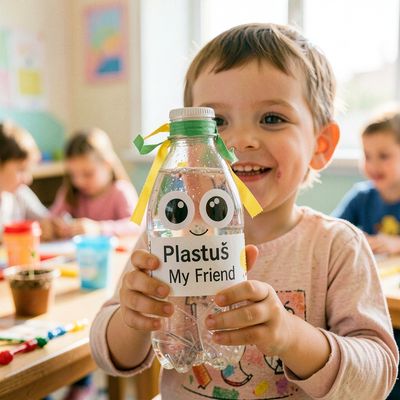 Przyjaźń z recyklingiem — Mali Przyjaciele z butelki