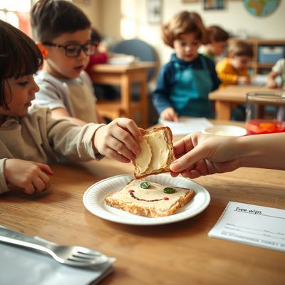 Kanapki w kształcie znaczka — Dzień Znaczka Pocztowego