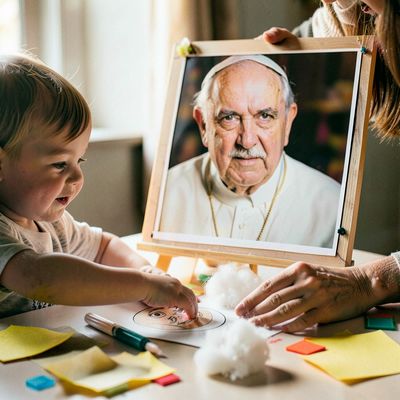 Dzień Papieża Jana Pawła II — mały portrecik / kolaż