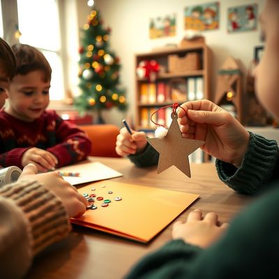 Świąteczna kartka i zawieszka — twórcze zajęcia Bożonarodzeniowe