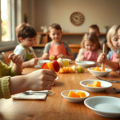 Kulinarne świętowanie: kolorowe kanapki i owocowe szaszłyki (Dzień Dziecka)