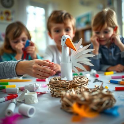 Dzień Bociana Białego — budujemy bociana i gniazdo