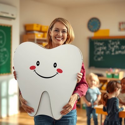 Model: wielki kartonowy ząb (inspiracja DIY)