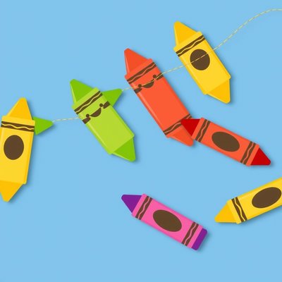 Girlanda dekoracyjna — kredki do wycięcia