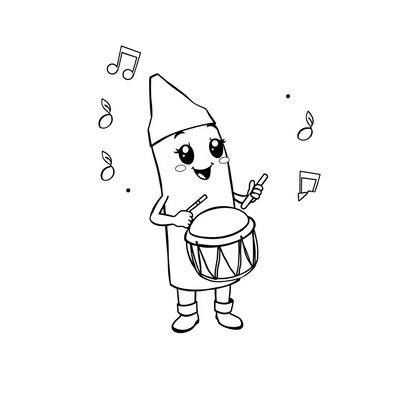 Strona do kolorowania: kredka z nutkami