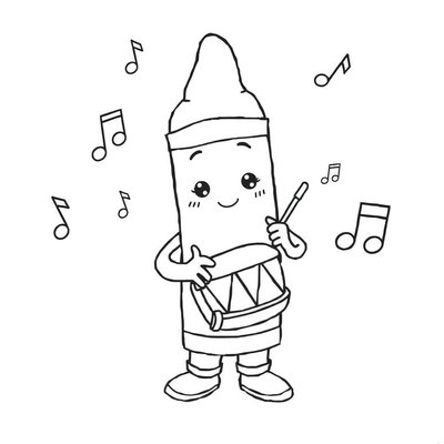 Strona do kolorowania: kredka z nutkami