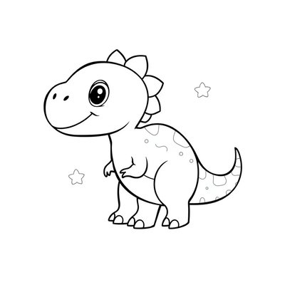 Kolorowanka — Mały dinozaur
