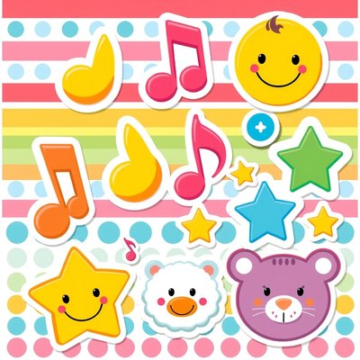 Naklejki do dekoracji grzechotek i tamburynów