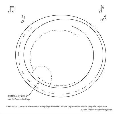 Szablon: Tamburyn z talerzy papierowych