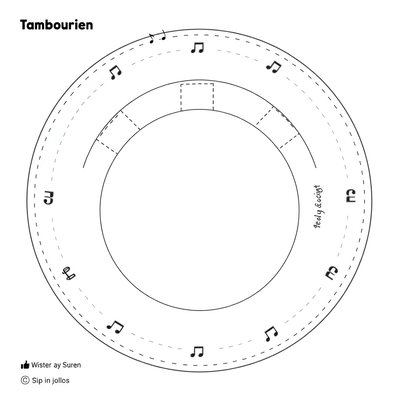 Szablon: Tamburyn z talerzy papierowych