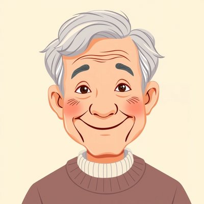 Ilustracja Dziadka — przyjazny portret