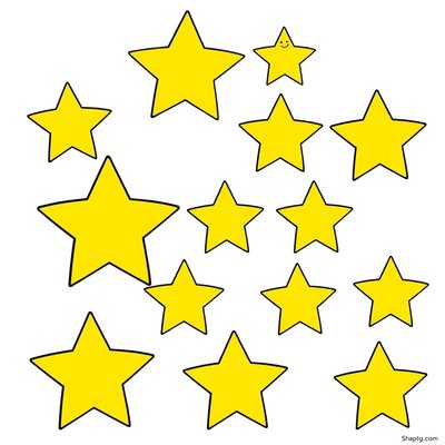 Arkusz gwiazdek do wycięcia (żółte gwiazdki)