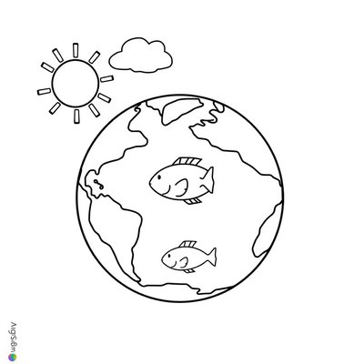 Kolorowanka: Prosta Ziemia dla maluszków