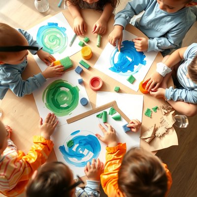 Zdjęcie: Dzieci tworzą Ziemię — aktywność sensoryczna