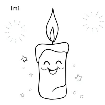 Strona do kolorowania — świeczka