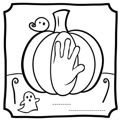 Kolorowanka: Dynia i duch (kontury)
