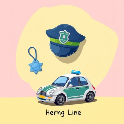 Plakat powitalny: rekwizyty policjanta