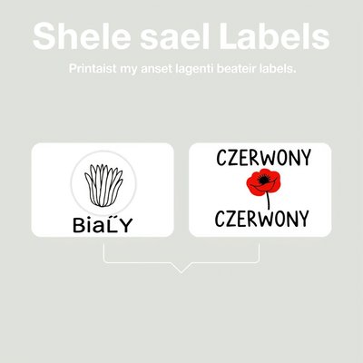 Etykiety do tacki: 'Biały' i 'Czerwony' (szablon)