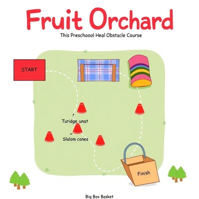 Plansza toru przeszkód 'Owocowy Sad' (mapa instrukcyjna)