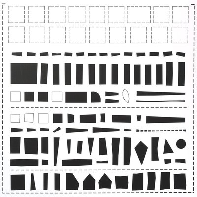 Szablon — kształty do mozaiki i paski do rwania