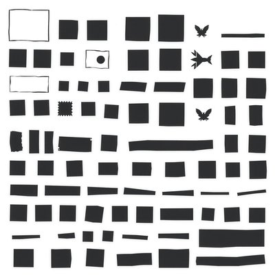 Szablon — kształty do mozaiki i paski do rwania