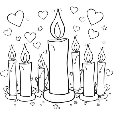 Kolorowanka: świeczki do kolorowania