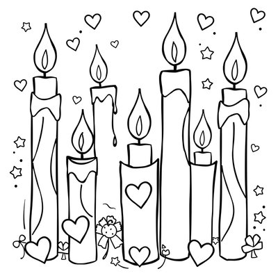 Kolorowanka: świeczki do kolorowania