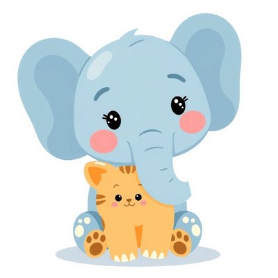 Duży obrazek — Zwierzątko (np. słoń / kot)