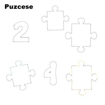 Szablon puzzla do druku (2–4 części)