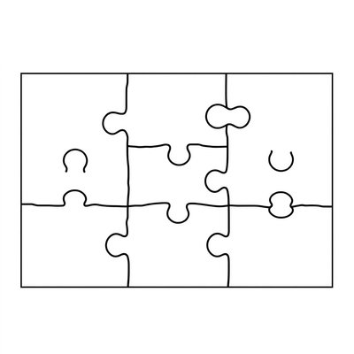 Szablon puzzla podłogowego (6–8 elementów)