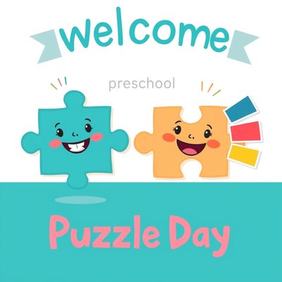 Plakat powitalny „Dzień Puzzli”