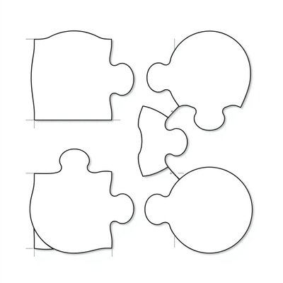 Wzory drewnianych puzzli z uchwytami (szablon do wycięcia)