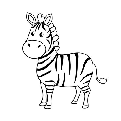 Kolorowanka: Zebra z dużymi polami na paski