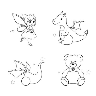 Kolorowanka z postaciami bajkowymi