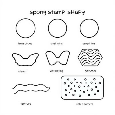 Arkusz stempelków i kształtów gąbkowych