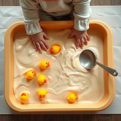 Stacja 3 — Błotko kaczek (masa sensoryczna)