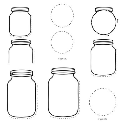 Szablony słoiczków do wycinania