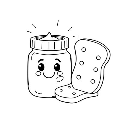 Kolorowanka — Słoik pasty i kanapka