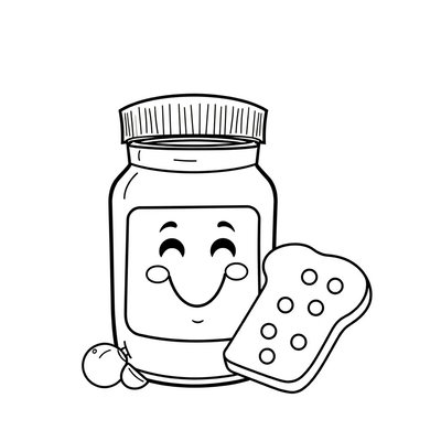 Kolorowanka — Słoik pasty i kanapka