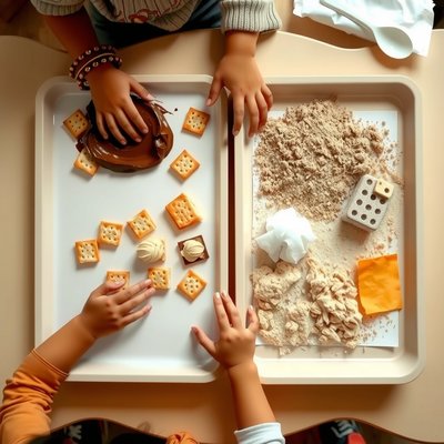 Stacja 1 — Dotykaj i poznawaj (tace tekstur)